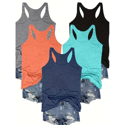 Women's Racerback Tank Tops x5 Pieces Set