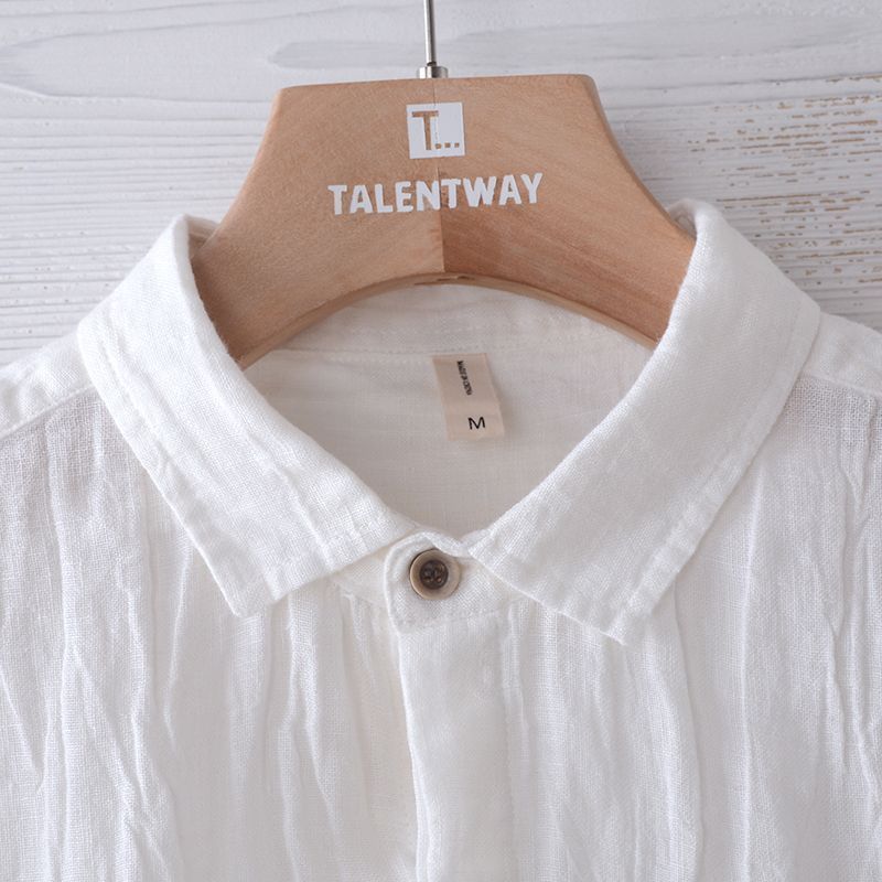Turkish Retro Distressed Linen Shirt