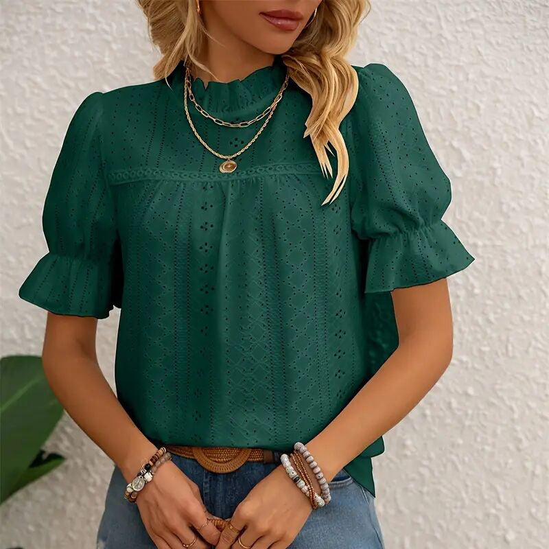 Women's Elegant Ruffle Detail Top