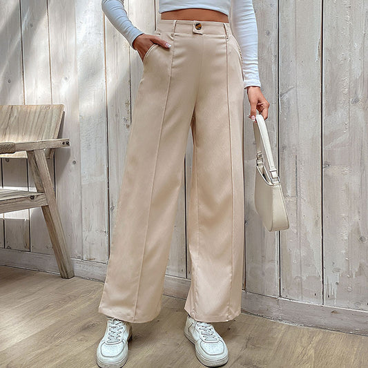 Casual Slacks Splicing Straight-Leg Pants