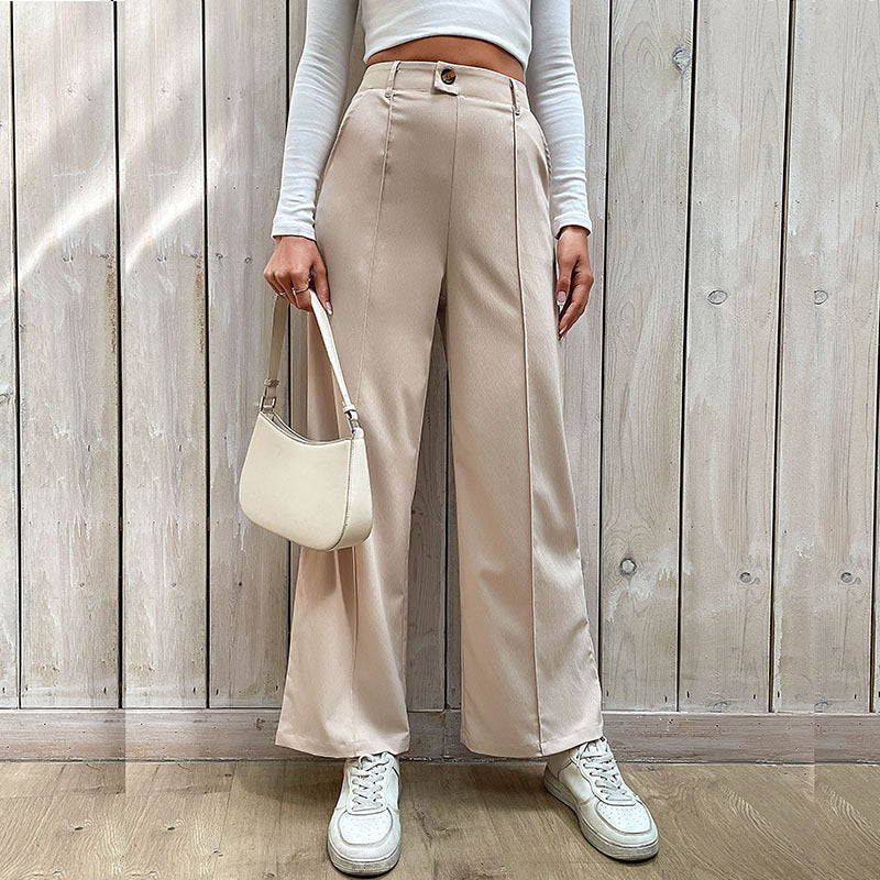 Casual Slacks Splicing Straight-Leg Pants