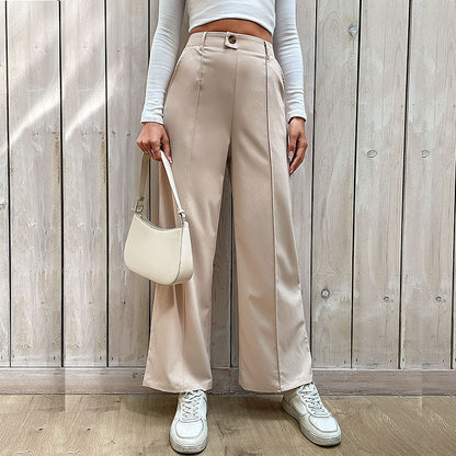 Casual Slacks Splicing Straight-Leg Pants
