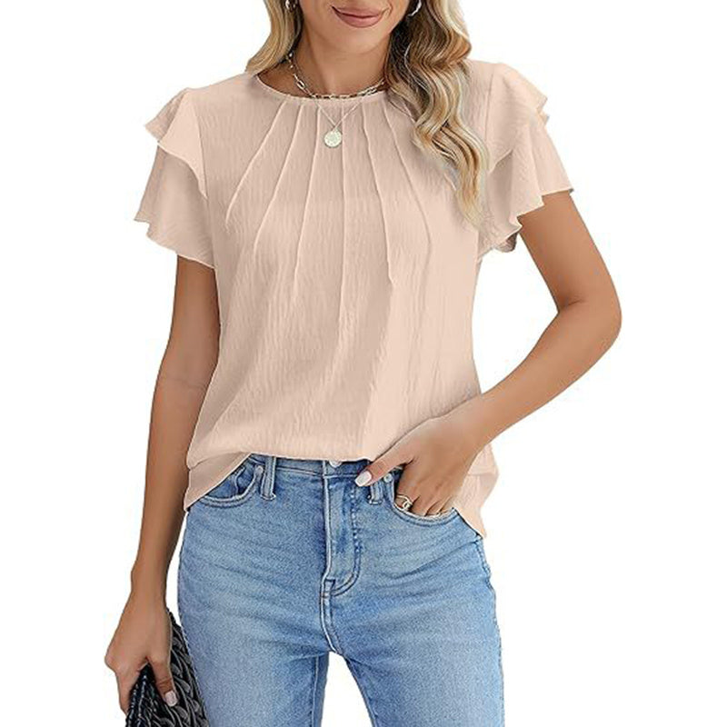 Women's Ruffle Crewneck Top