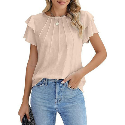 Women's Ruffle Crewneck Top