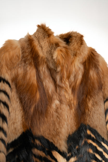 Luxury Tiger-Patterned Real Fur Jacket | Statement Outerwear