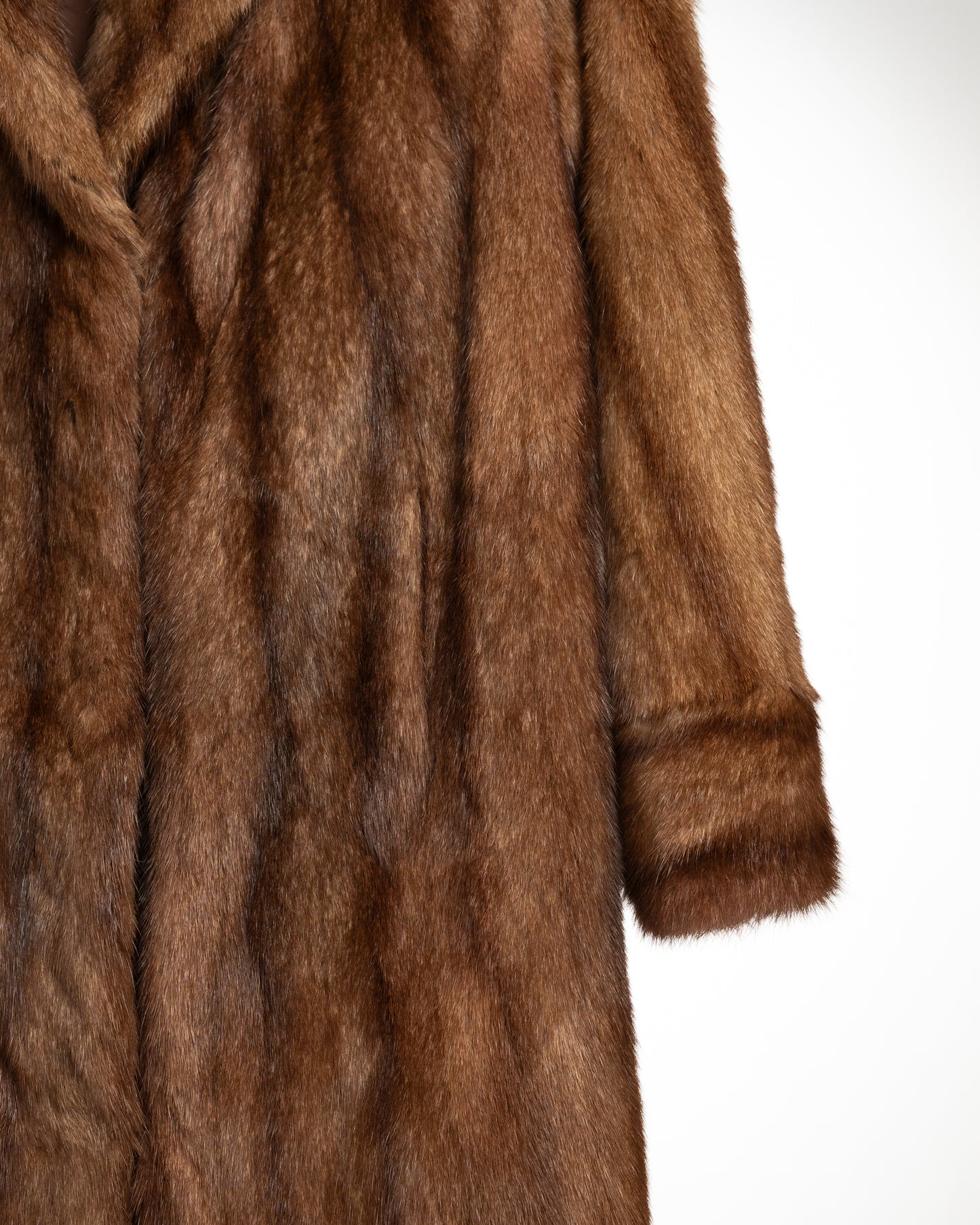 Royal Luxe | Long Mink Fur Coat in Rich Chestnut