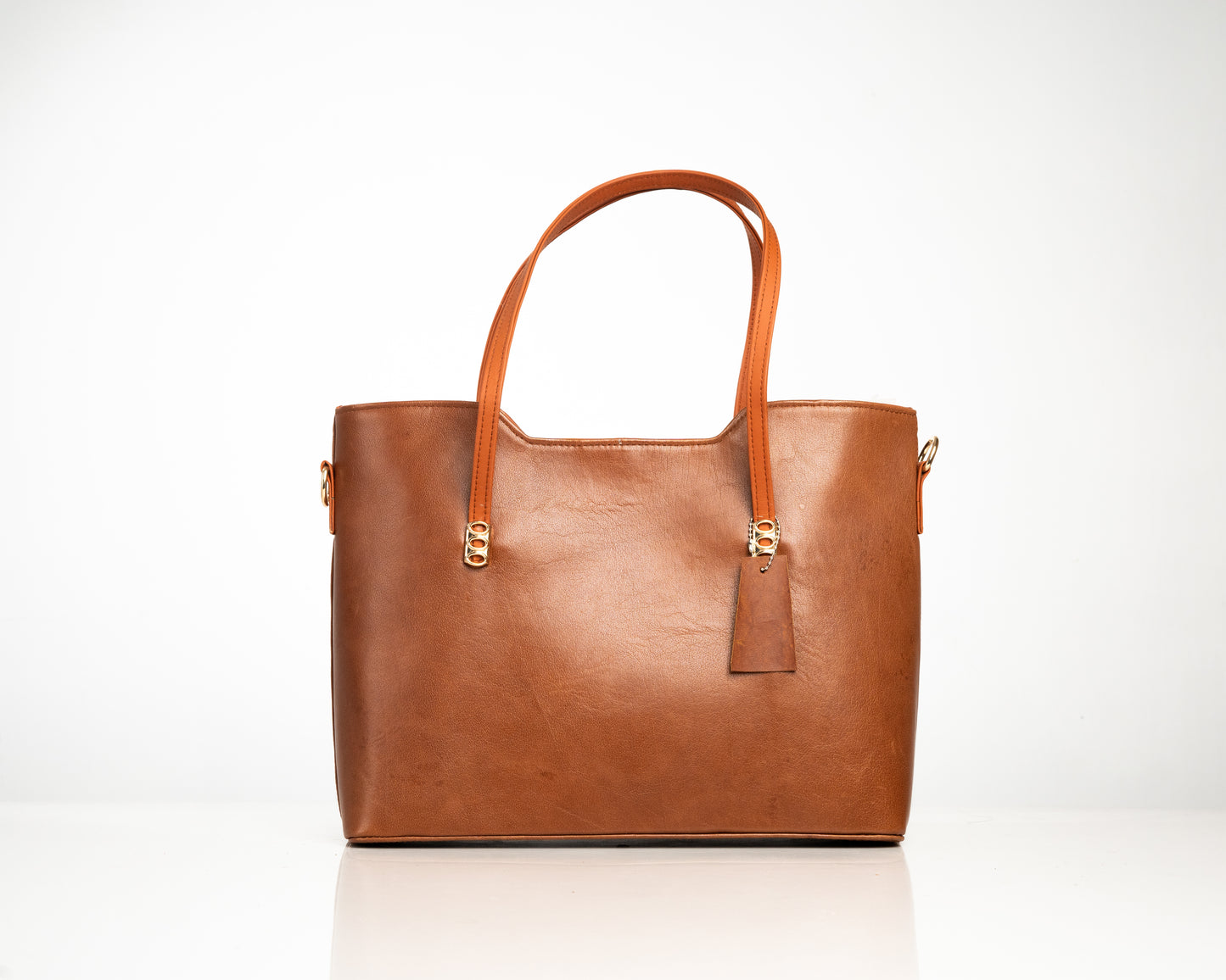 Elegant Classic Brown Leather Tote Bag