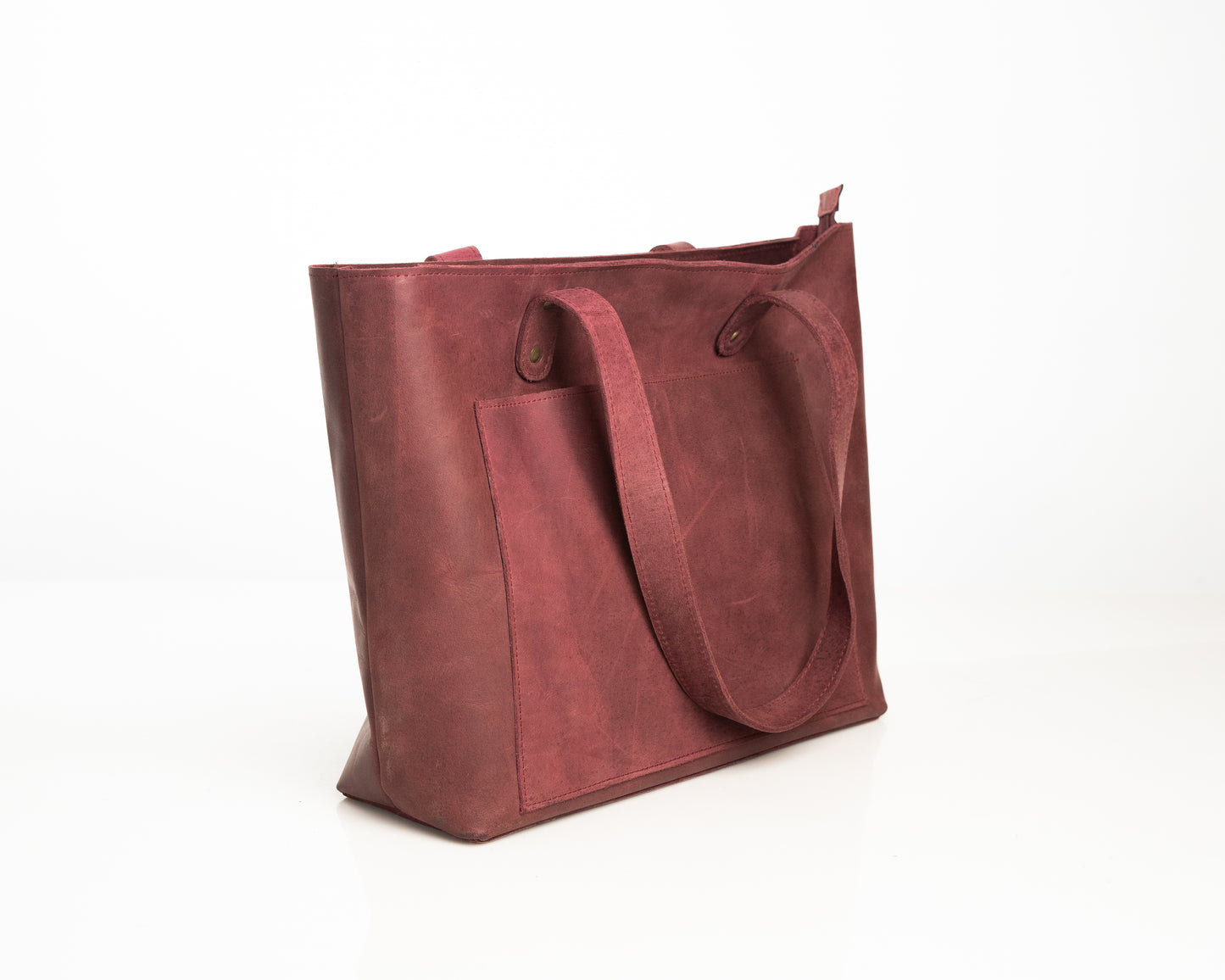 Elegant Burgundy Leather Tote Bag – Timeless Style & Durable Craftsmanship