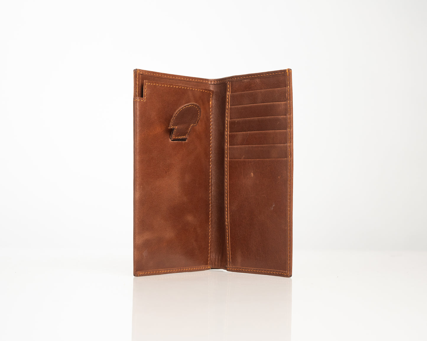 Classic Brown Leather Wallet – Handcrafted Long Bifold