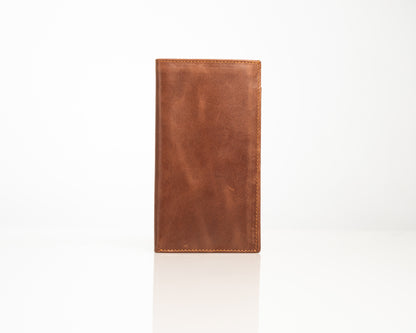 Classic Brown Leather Wallet – Handcrafted Long Bifold