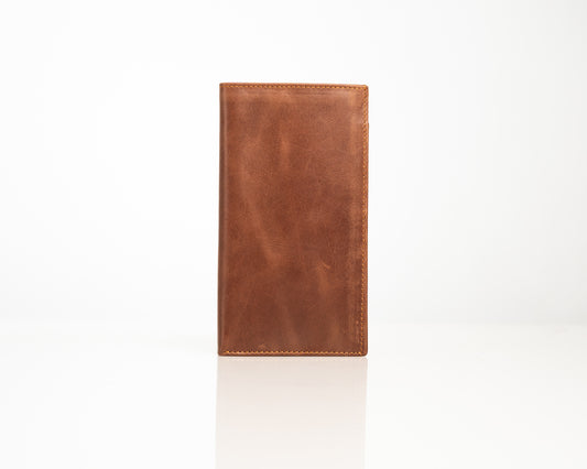 Classic Brown Leather Wallet – Handcrafted Long Bifold