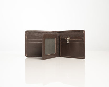 Classic Brown Leather Bifold Wallet – Sleek & Durable