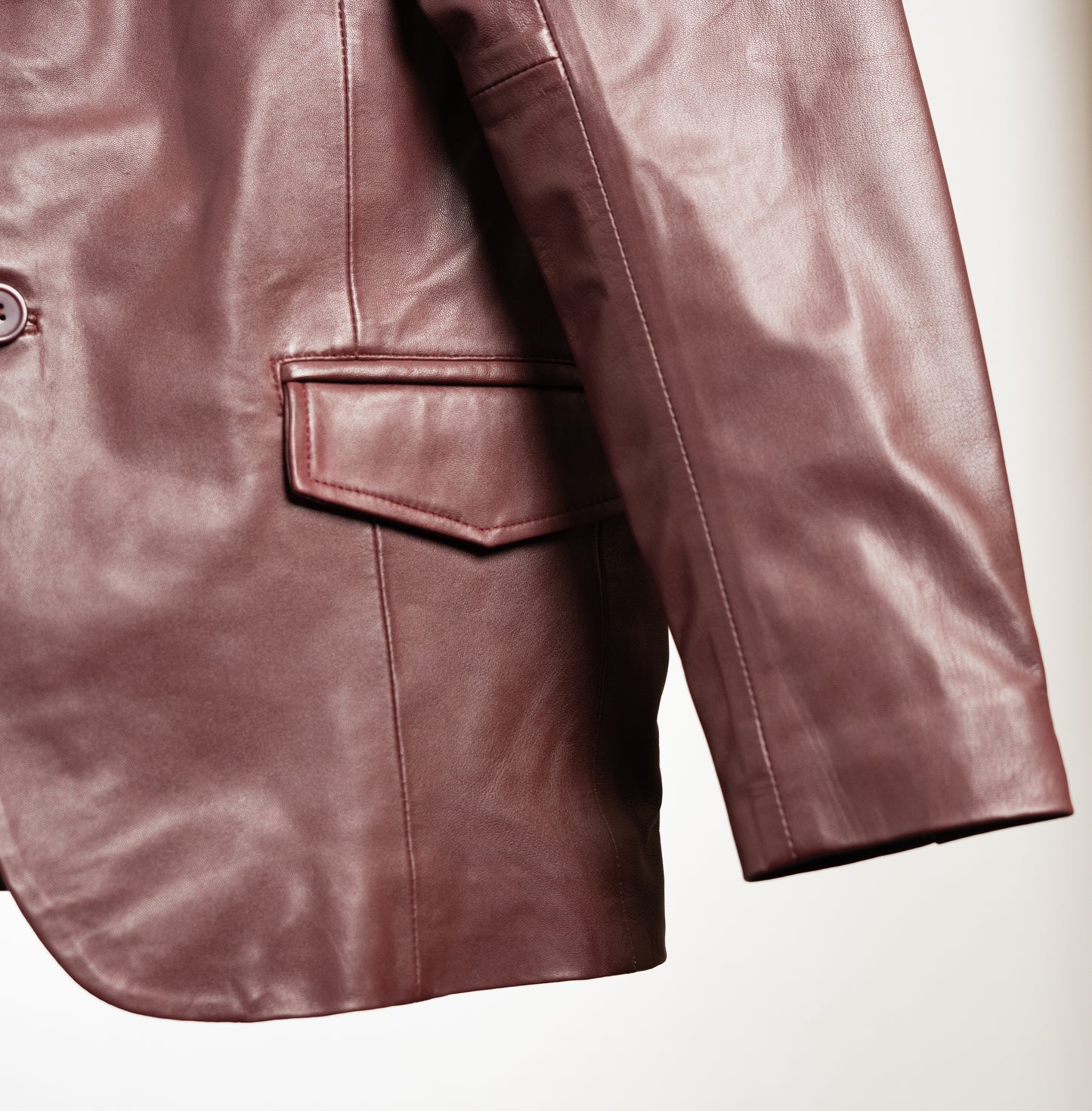 Men's Genuine Sheep Leather Biker Jacket – Burgundy Classic Fit