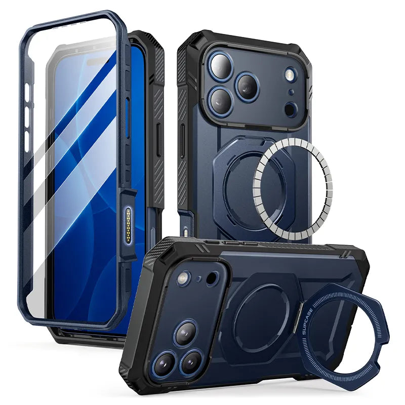UB GRIP PRO Series iPhone 17 Pro Max MagSafe Phone Case with HD Tempered Glass - Azure