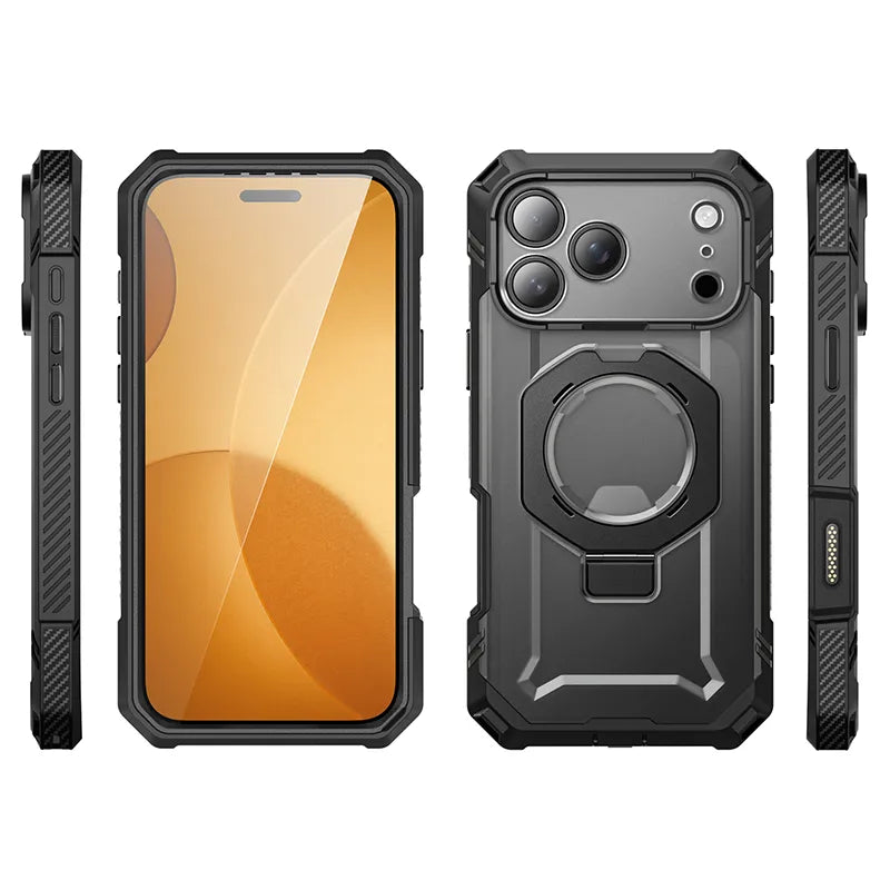 UB GRIP PRO Series iPhone 17 Pro MagSafe Phone Case with HD Tempered Glass - Black