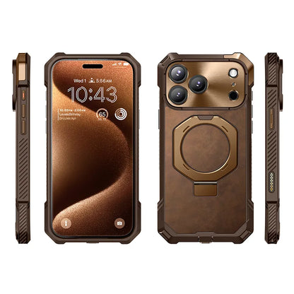 UB GRIP Series iPhone 17 Pro Max Premium Leather Phone Case - Brown