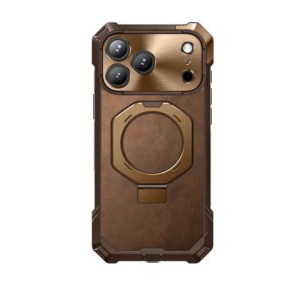 UB GRIP Series iPhone 17 Pro Max Premium Leather Phone Case - Brown
