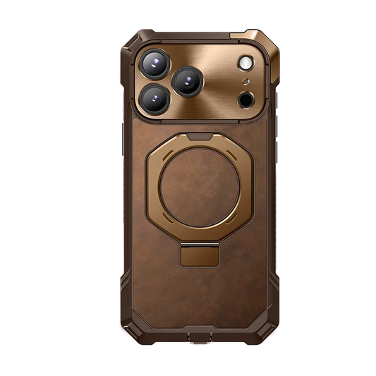 UB GRIP Series iPhone 17 Pro Max Premium Leather Phone Case - Brown