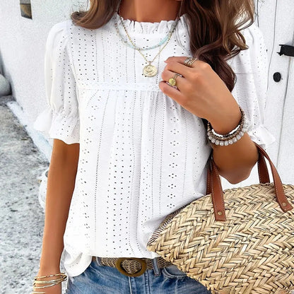 Women's Elegant Ruffle Detail Top