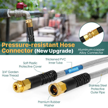 Stainless Steel Flexible Garden Hose | 100ft