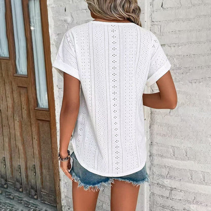 Women's Eyelet Embroidery Top