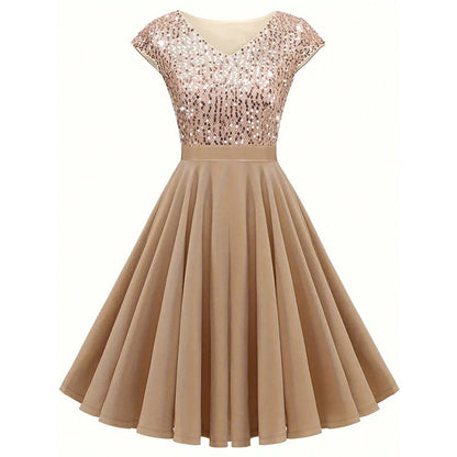Women's Elegant Sequin Evening Cocktail Dress
