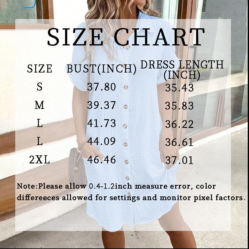 Women's Button Down Dress With Pockets