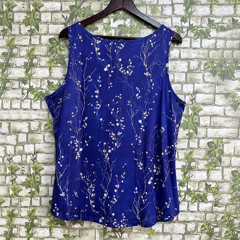 Size Sleeveless Button-Front Blouse