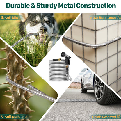 Stainless Steel Flexible Garden Hose | 100ft