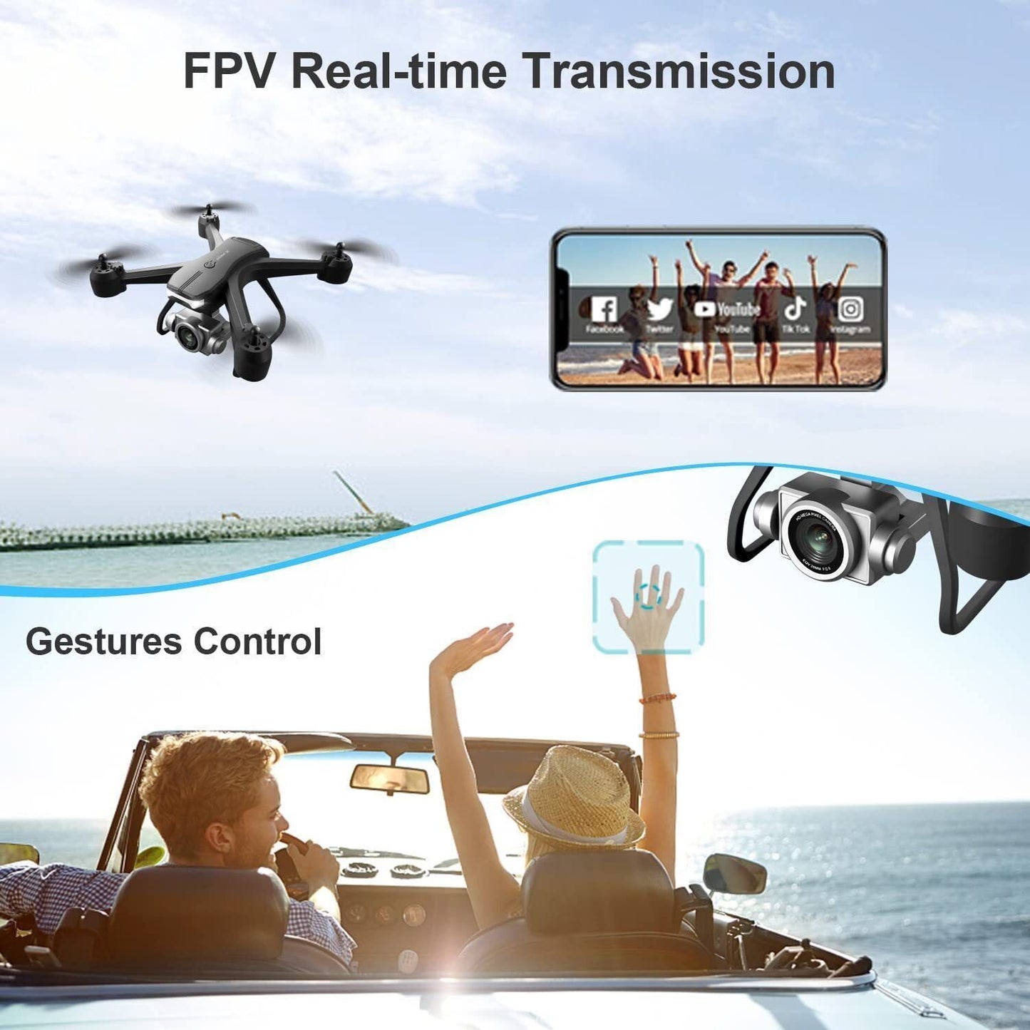Professional Drone 6K HD | Hand Gesture Control