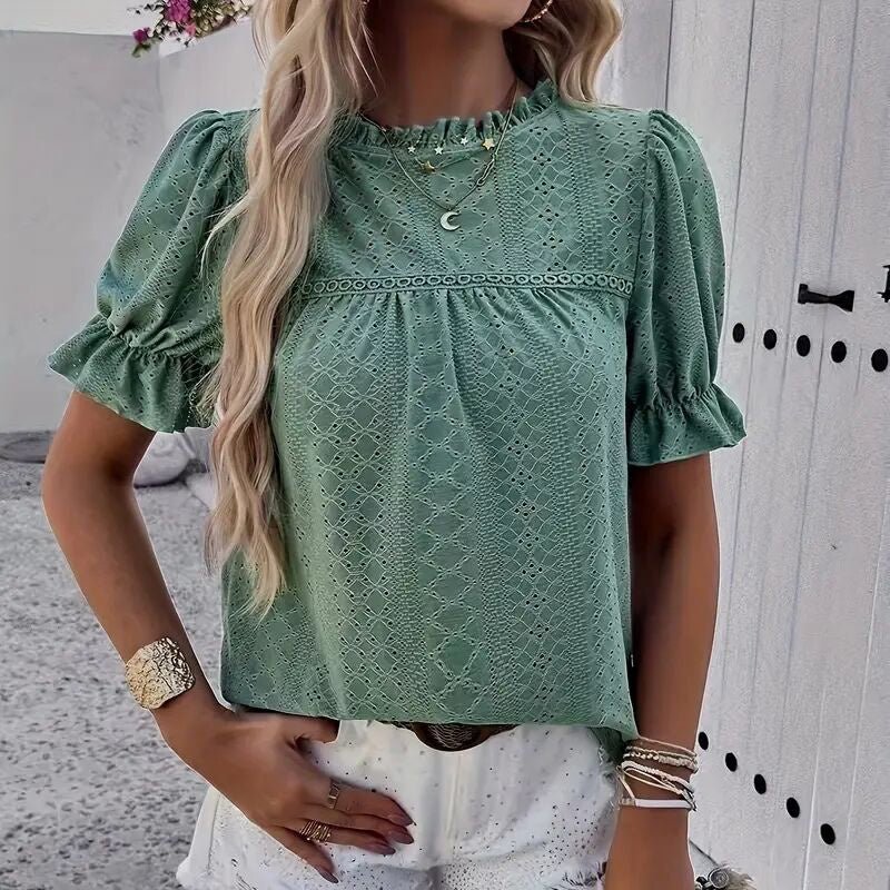 Women's Elegant Ruffle Detail Top