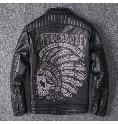 Stand Collar Leather Jacket