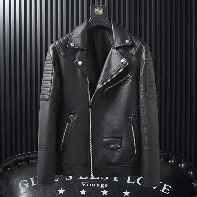 Slim-fitting Biker Leather Jacket