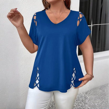 Women's Criss Cross V Neck Top