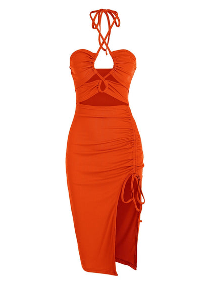 Sex Midi Halter Dress For Party