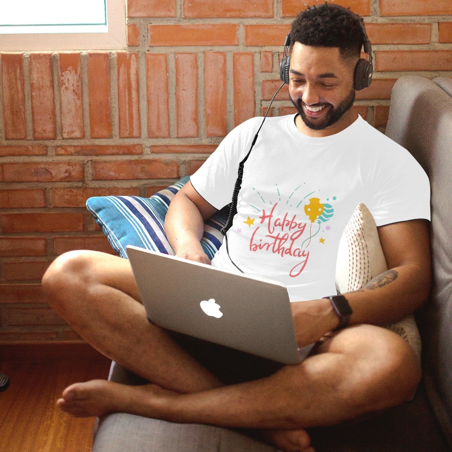 Happy Birthday Men's Pure Cotton Round Neck T-shirt