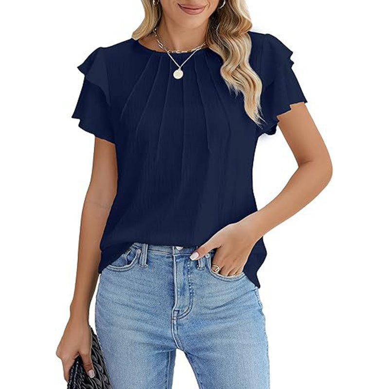 Women's Ruffle Crewneck Top