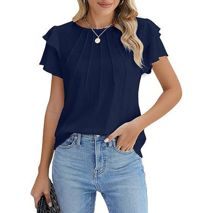 Women's Ruffle Crewneck Top