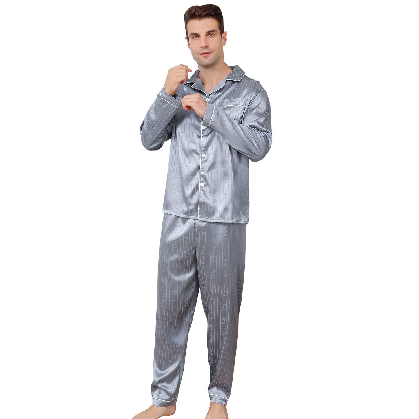 Ice Silk Men's Pajama Set