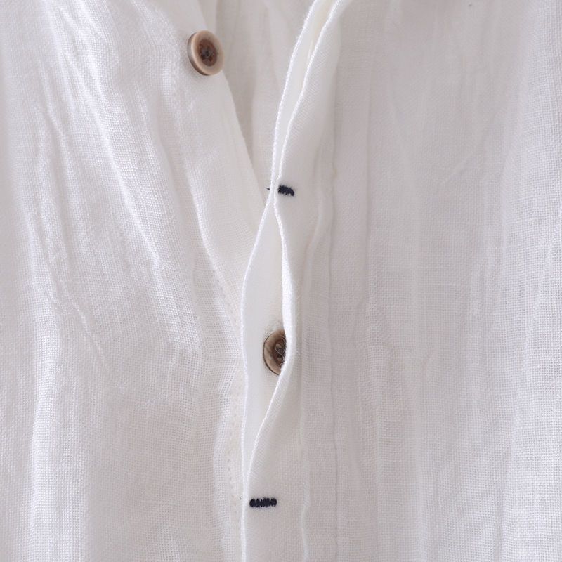 Turkish Retro Distressed Linen Shirt