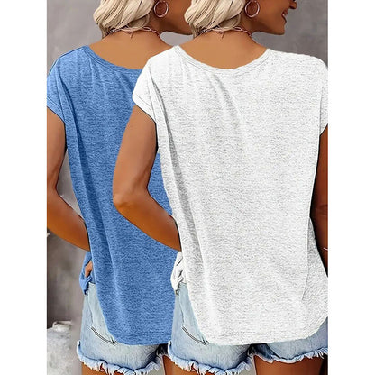 Women's V Neck Sleeveless Tank Tops | x 2 Pc