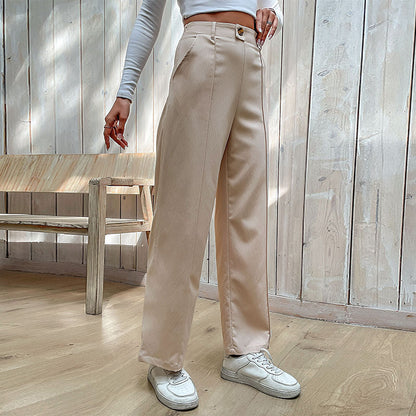 Casual Slacks Splicing Straight-Leg Pants