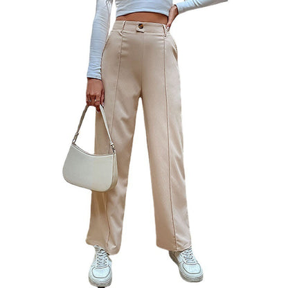 Casual Slacks Splicing Straight-Leg Pants