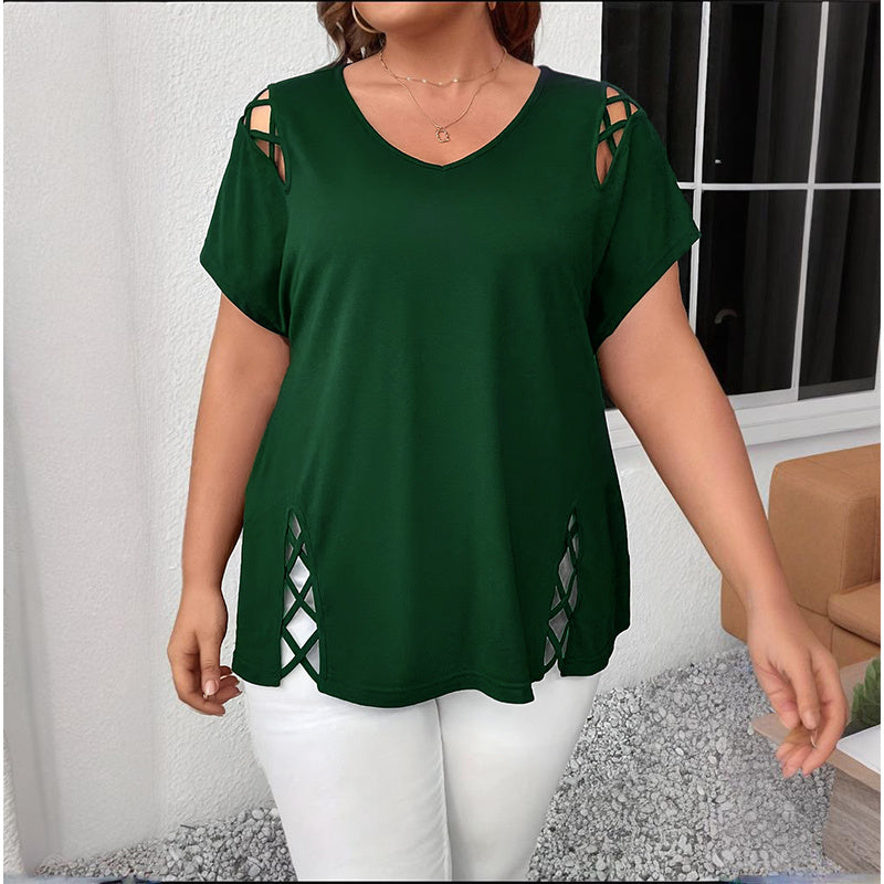 Women's Criss Cross V Neck Top