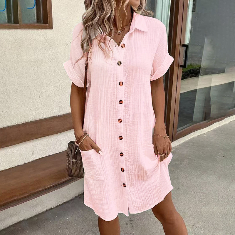 Women's Button Down Dress With Pockets