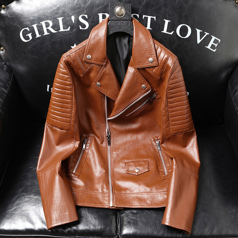 Slim-fitting Biker Leather Jacket