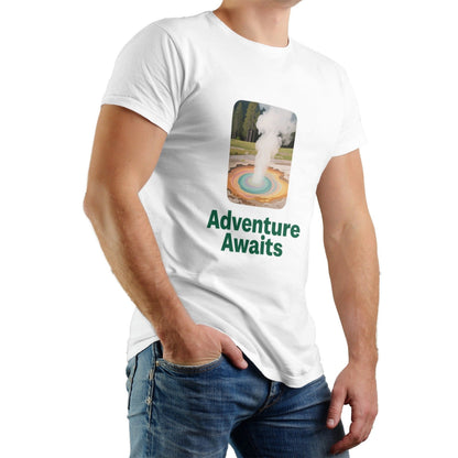 Solid Color Printed Men's Pure Cotton T-shirt