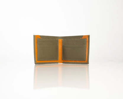 Premium Leather Bifold Wallet in Olive Green
